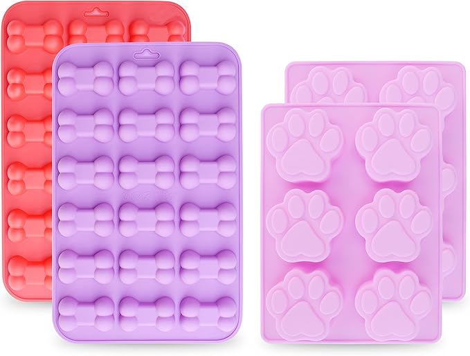 Jumbo Puppy Dog Paw (6 Cavity) und Knochenformen, NonStick Food Grade