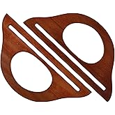 Bucilla 2 Piece Wood Purse Handle Pack, Brown