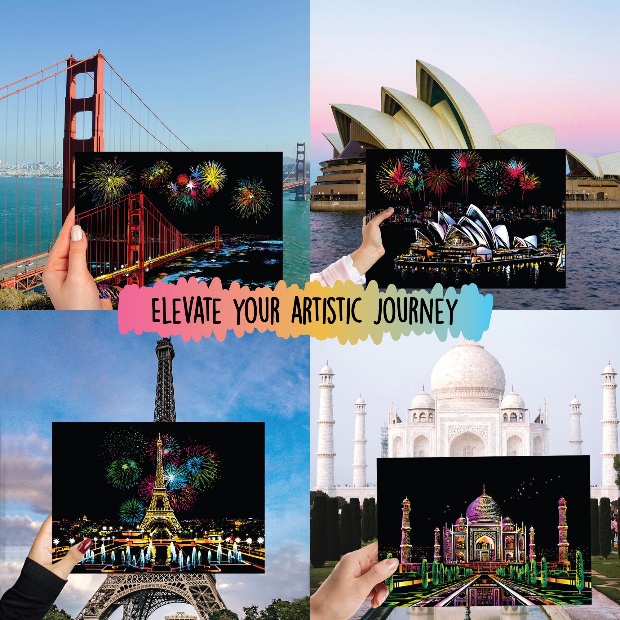 Scratch Art Book for Adults - Colorful City Series Scratch Art | Scratch Painting Foil Art for Adults | Scratch and Sketch City Series Books | Foil Engraving Scratch Art Adult (City Series)