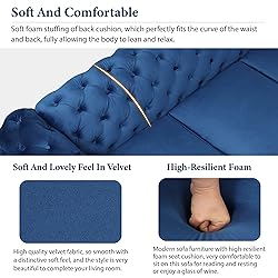 Merax Velvet Upholstered Sofa with Sturdy Metal