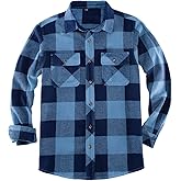 Men's Heavyweight Buffalo Plaid Flannel Shirt Casual Button Down Brushed Flannel Shirts,100% Cotton