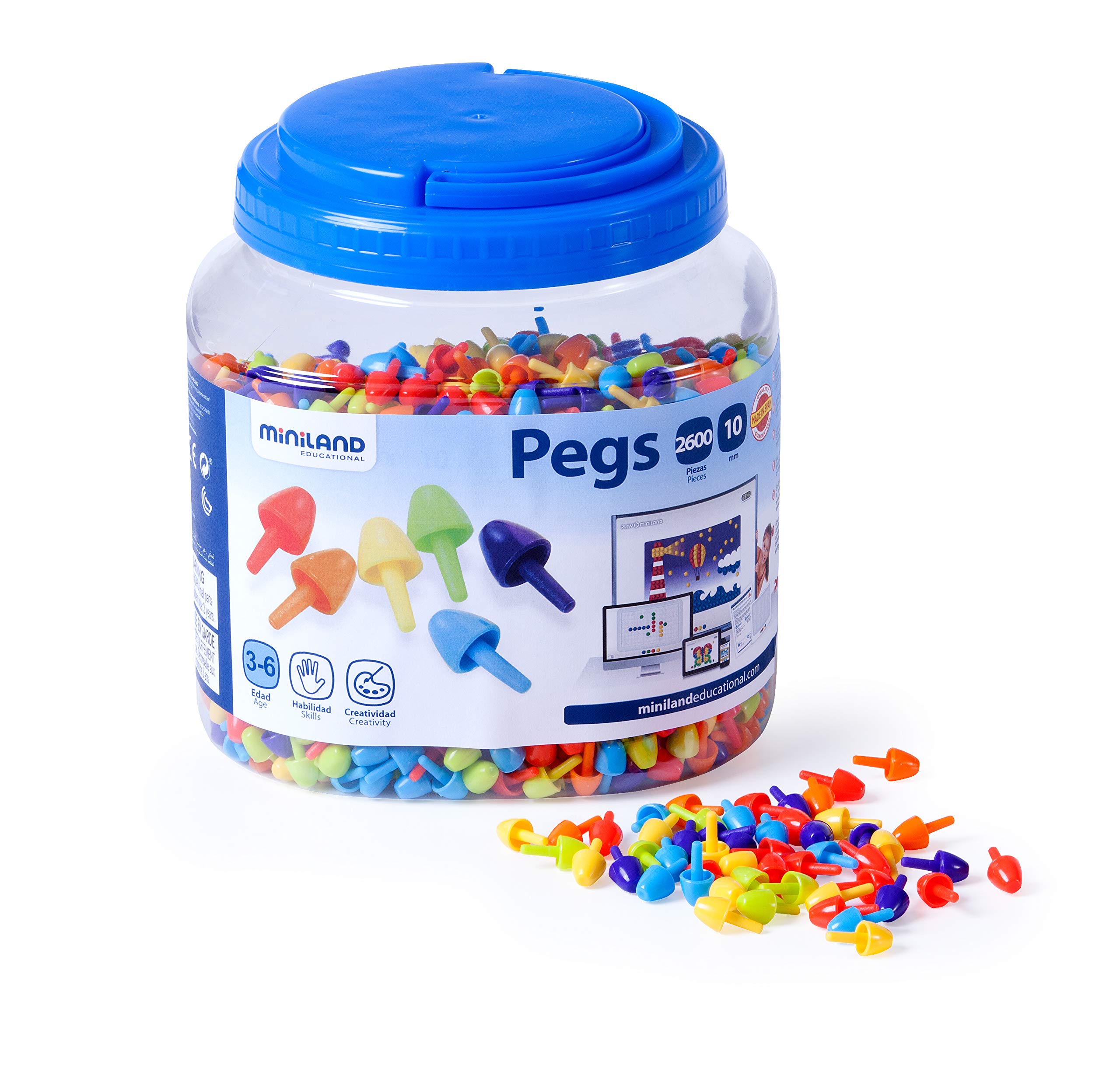 Miniland Pegs 10mm 260 Pieces 31847