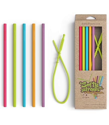 Lot De 8 Pailles Réutilisables En Silicone