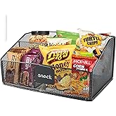 Snack Organizer with 3-Compartment Snack Bar Station for Pantry Use, Iron Pantry Storage Containers for Candy,Drink Packet,Chips,Spice Organizer, Office Snacks Bar Rack Storage Bin Storage Baskets