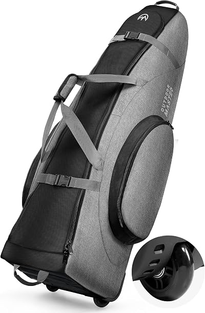 OutdoorMaster Padded Golf Travel Bag with Reinforced Wheels 900D Oxford