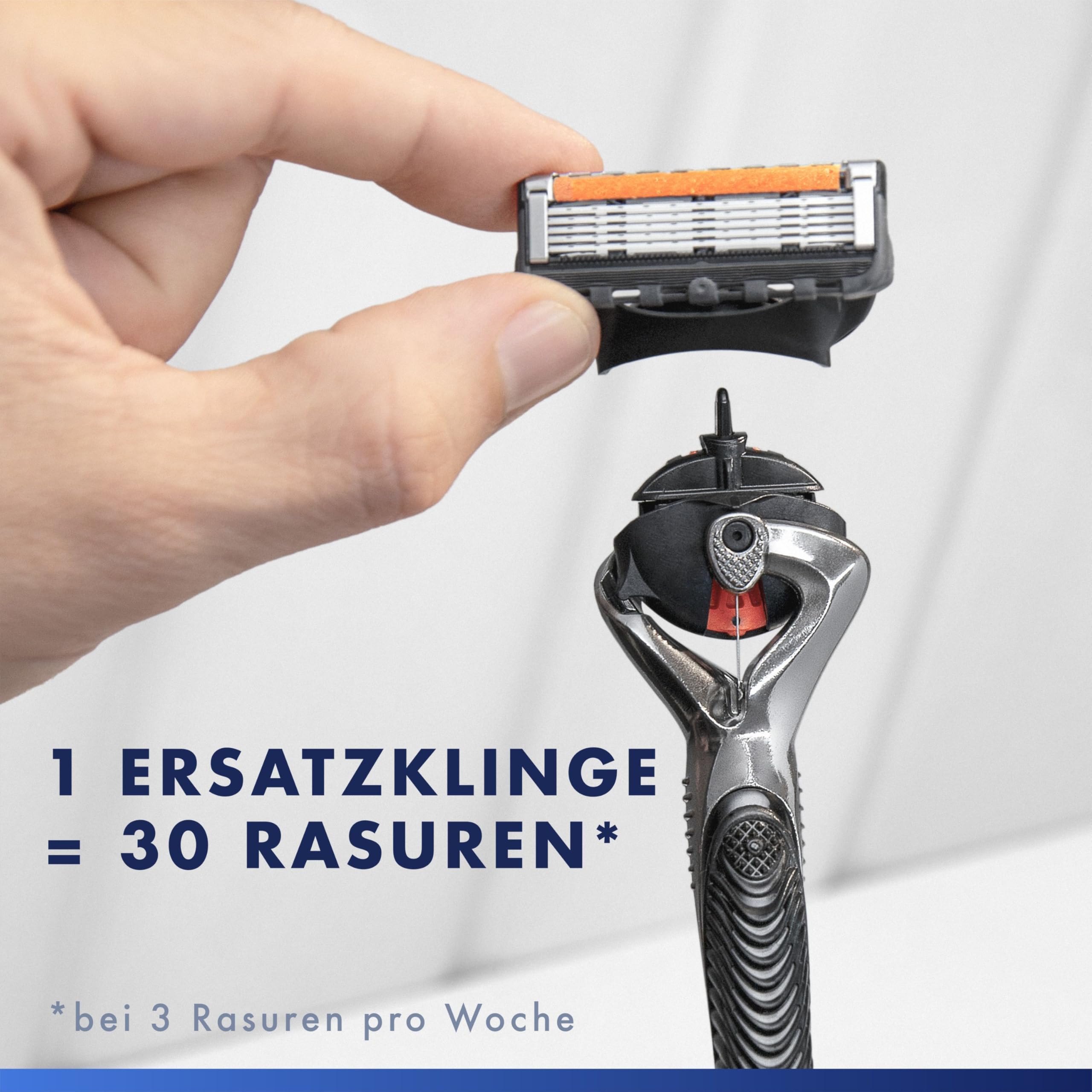 Gillette Fusion5 Proglide Rasierer Herren — Inkl. 1 Nassrasierer 10 Ersatzklingen mit Neuem Everglide Gleitstreifen für Noch Sanfteres Gleiten — Silber/Schwarz 7