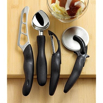 Buy Cutco Model 1838 Entertainer Set In Special Cutco Gift Box Includes 1501 Peeler 1502 Pizza Cutter 1503 Ice Cream Scoop And 1504 Cheese Knife High Carbon Stainless Blades And Black Soft Grip