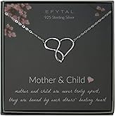 EFYTAL Mom Gifts, 925 Sterling Silver Infinity Heart Necklace for Mother, Mom Necklaces for Women, Best Birthday Gift Ideas, Pendant Mother's Day Jewelry For Her, Mothers Day