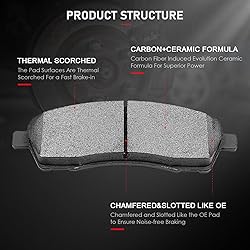 CCIYU D824 D757 8pcs Front & Rear Ceramic Brake