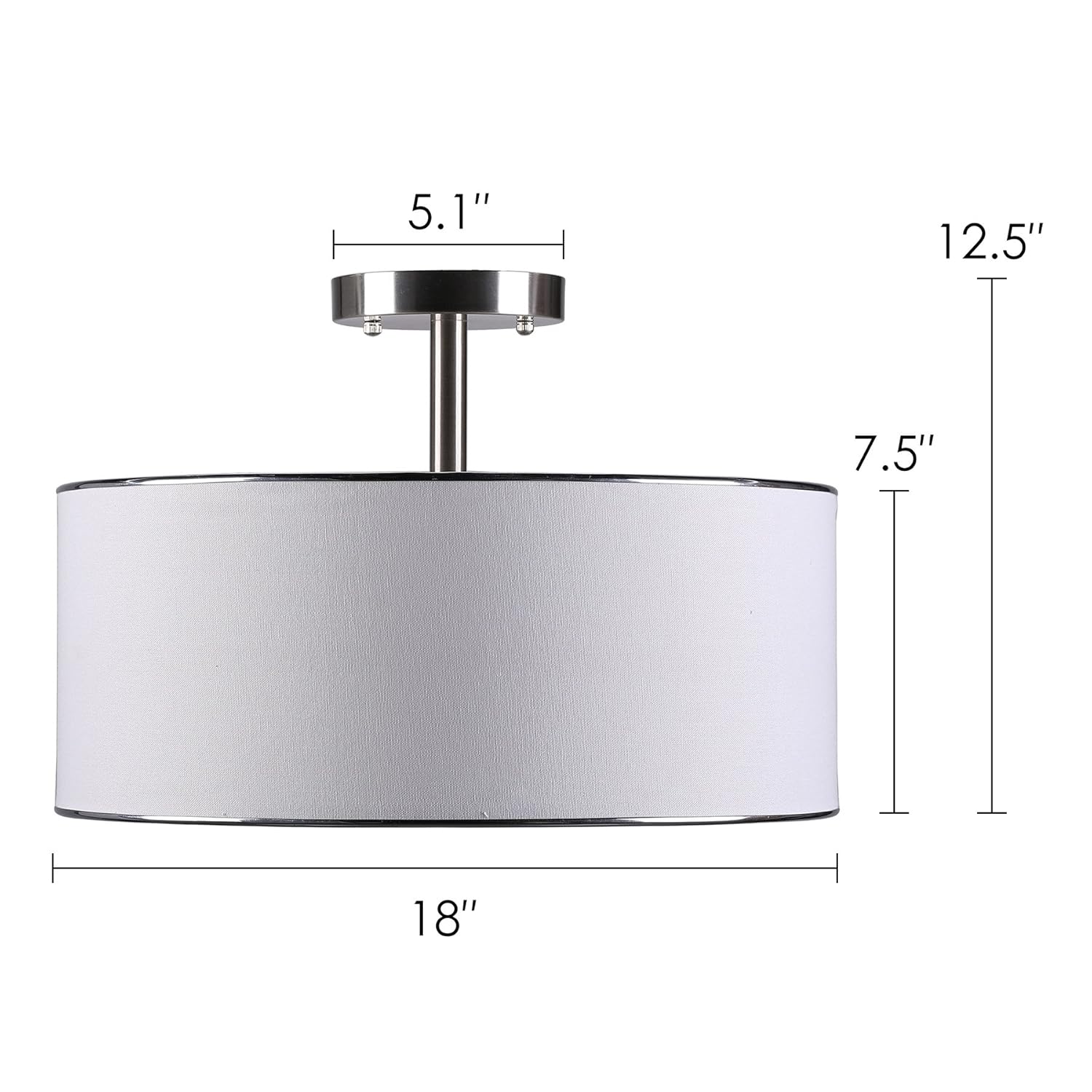 Semi Flush Mount Contemporary Ceiling Lighting Fixture With Diffused Shade For Kitchen Dining Room Table Hallway CO Z Drum Light Bronze Finished 3 Light Drum Chandelier