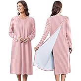 Deyeek Hospital Gowns for Women Post Shoulder Surgery Open Back Adaptive clothing lounge dress for Patients&Seniors Nightgown