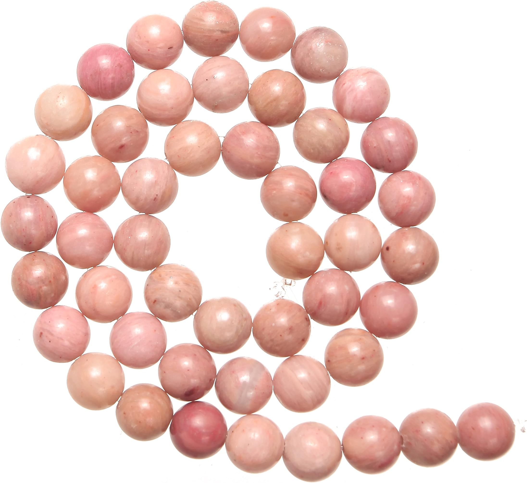 8mm Round Semi Precious Gemstone Beads 48 Pieces (Rhodonite)