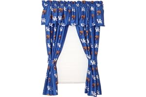 College Covers Everything Comfy Kentucky Wildcats Curtain Panel Set, 2 Panels, 2 Matching Tie Backs, 42 inches Wide by 84 inches Long