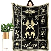 Pisces Blanket 12 Horoscope Astrology Bed Blankets Soft Cozy Personalized Flannel Throw Blankets 50