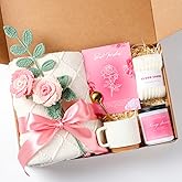 oolevassy Rose Birthday Gifts for Women, Gift Baskets for Women, Birthday Box for Woman, Hug in A Box, Get Well Basket, Birthday Gift Set, Self Care Gift Basket for Mom Her Friend Sister Wife Grandma
