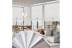 SmartWings Motorized Smart Blinds with Remote, Custom Automatic 100% Blackout Roller Shade Compatible with Alexa/Homekit/Google, Electric Smart Blinds for Indoor Windows, Multi-Color Samples
