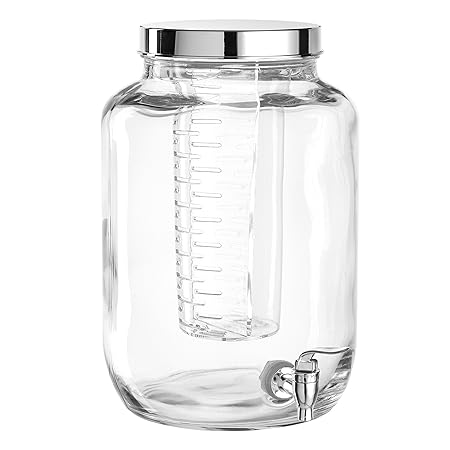 Leonardo - Getränkespender, Saftspender, Wasserspender - Succo - 7 Liter - Mit Einsatz für EIS und Fruchtstücke