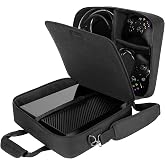 USA Gear Console Carrying Case Fits Xbox One, Series S, Xbox 360 - Travel Case with Water Resistant Exterior, Customizable Accessory Storage for Controllers, Power Cables Gaming Headset &amp; more
