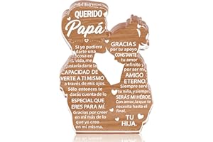 Yopyame Gift for Dad from Daughter - Spanish Papá Heartwarming Keepsake Father Daughter Embracing Acrylic Plaque Sign Best Dad Ever Gift Regalos Para Papá Office Desk Decor Father’s Day Christmas Gift