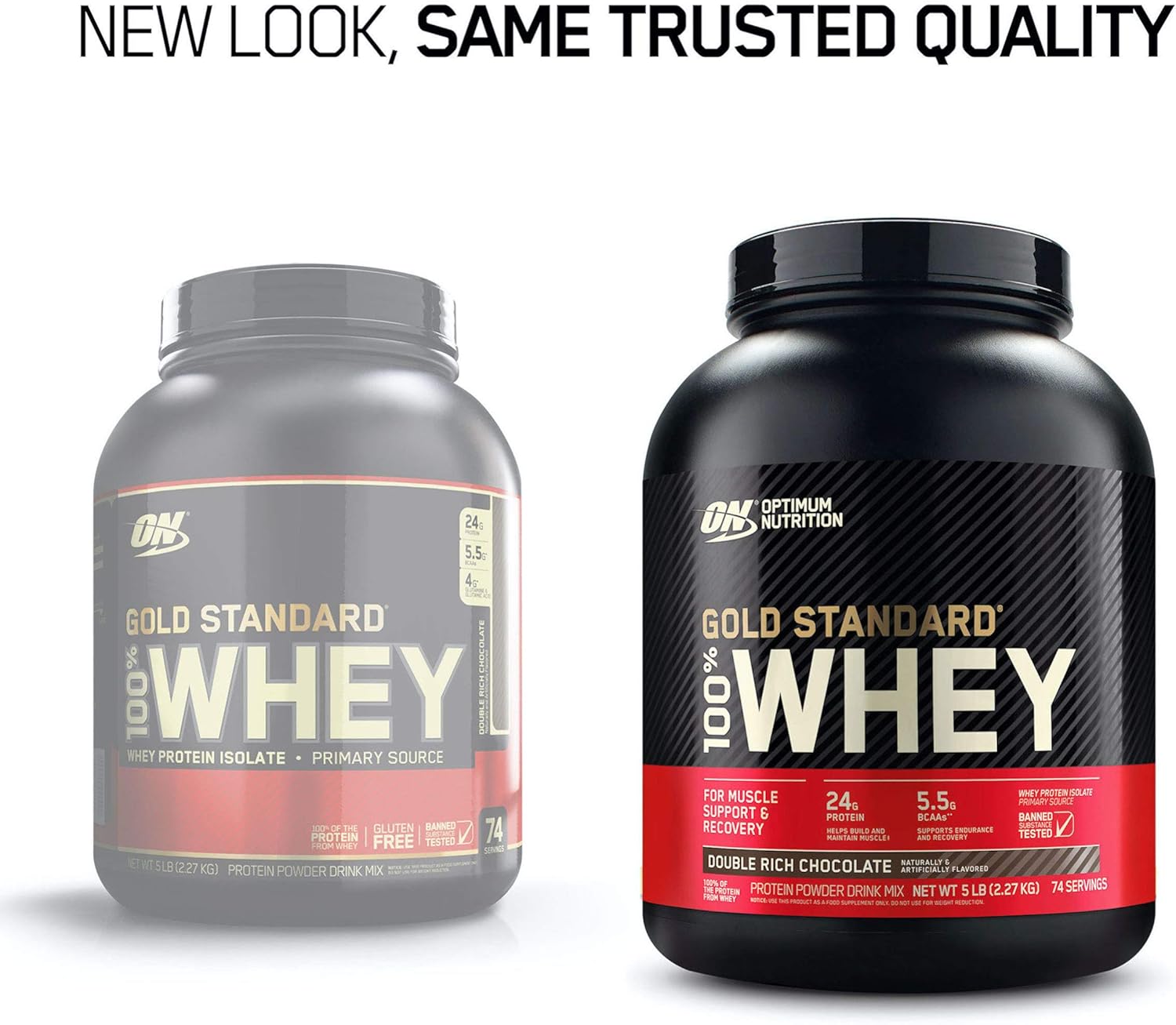 Optimum Nutrition Gold Standard 100% Whey Protein Powder, Double Rich Chocolate, 5 Pound (Packaging May Vary): Health & Personal Care