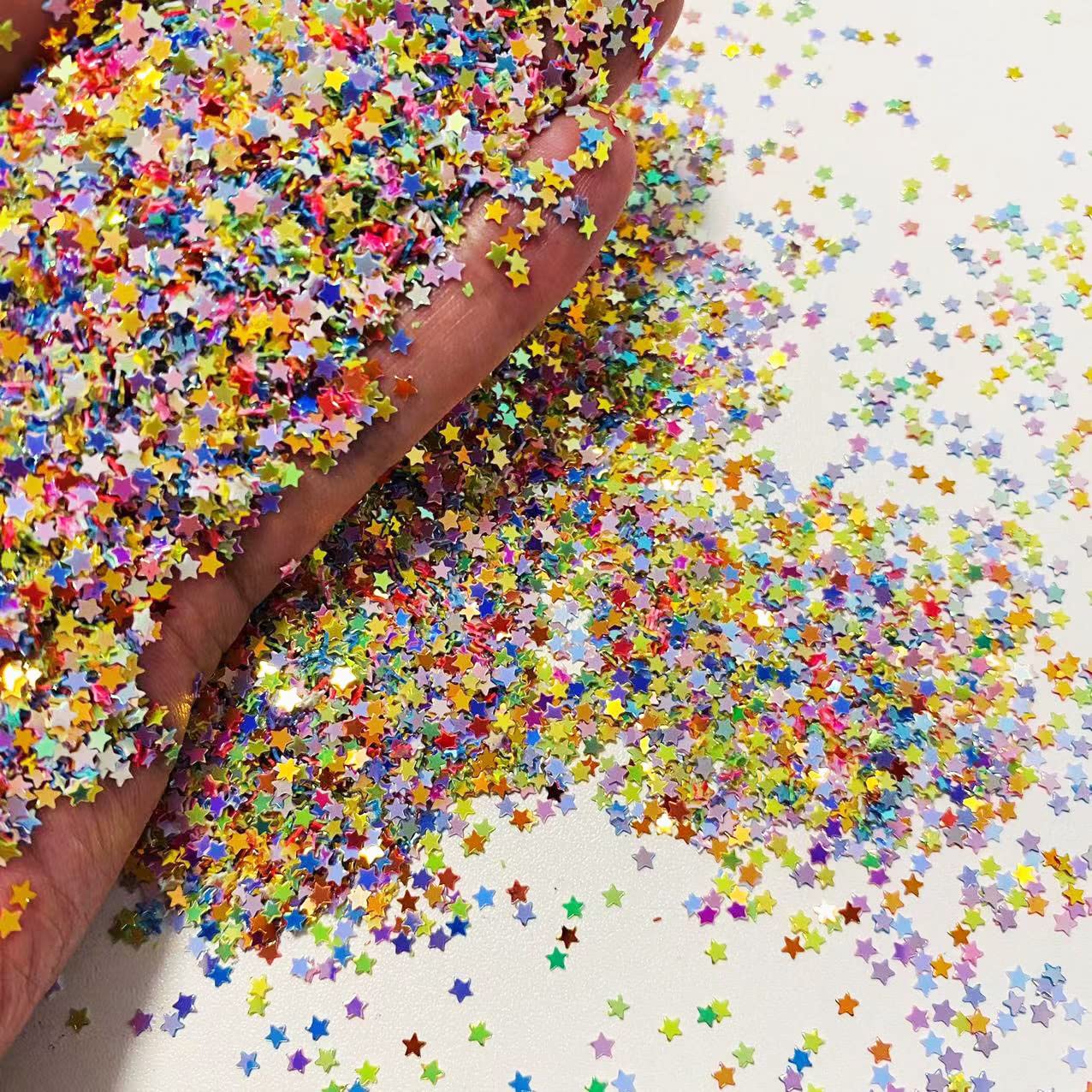 View 1 of 12000 Pieces 3mm Holographic Star Party Glitter PVC Confetti for Arts & Crafts Wedding Bridal Shower Birthday Valentines Party Decorations (Mixed Color)