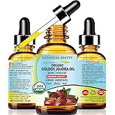 Botanical Beauty Organic JOJOBA OIL 100% Pure Natural VIRGIN UNREFINED Cold-Pressed Carrier Oil 0.5 Fl oz 15 ml for Face, Skin, Body, Hair, Lip, Nails. Rich in Vitamin E, Omega 6, Omega 9