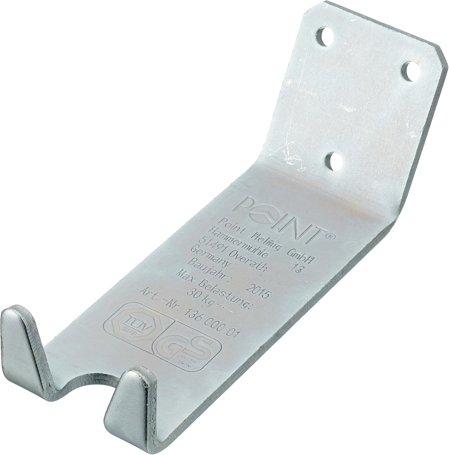 Point Fahrrad-Wandhalter Pedalaufhängung inkl. Befestigungsmaterial, silber, 30 kg