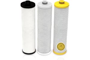 Aquasana Replacement Filter Cartridges | Fit Claryum 3-Stage Max Flow Under Sink Water Filter | WQA Certified to Reduce Up to 99.99% of PFAS, Microplastics, Lead & Chlorine | AQ-5300+R | AQ-C3M-R