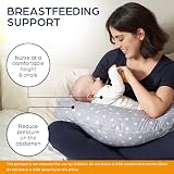 Niimo XXL Pregnancy Pillow & Nursing Pillow 2-in-1 Grey Stars 200x70 cm view 3