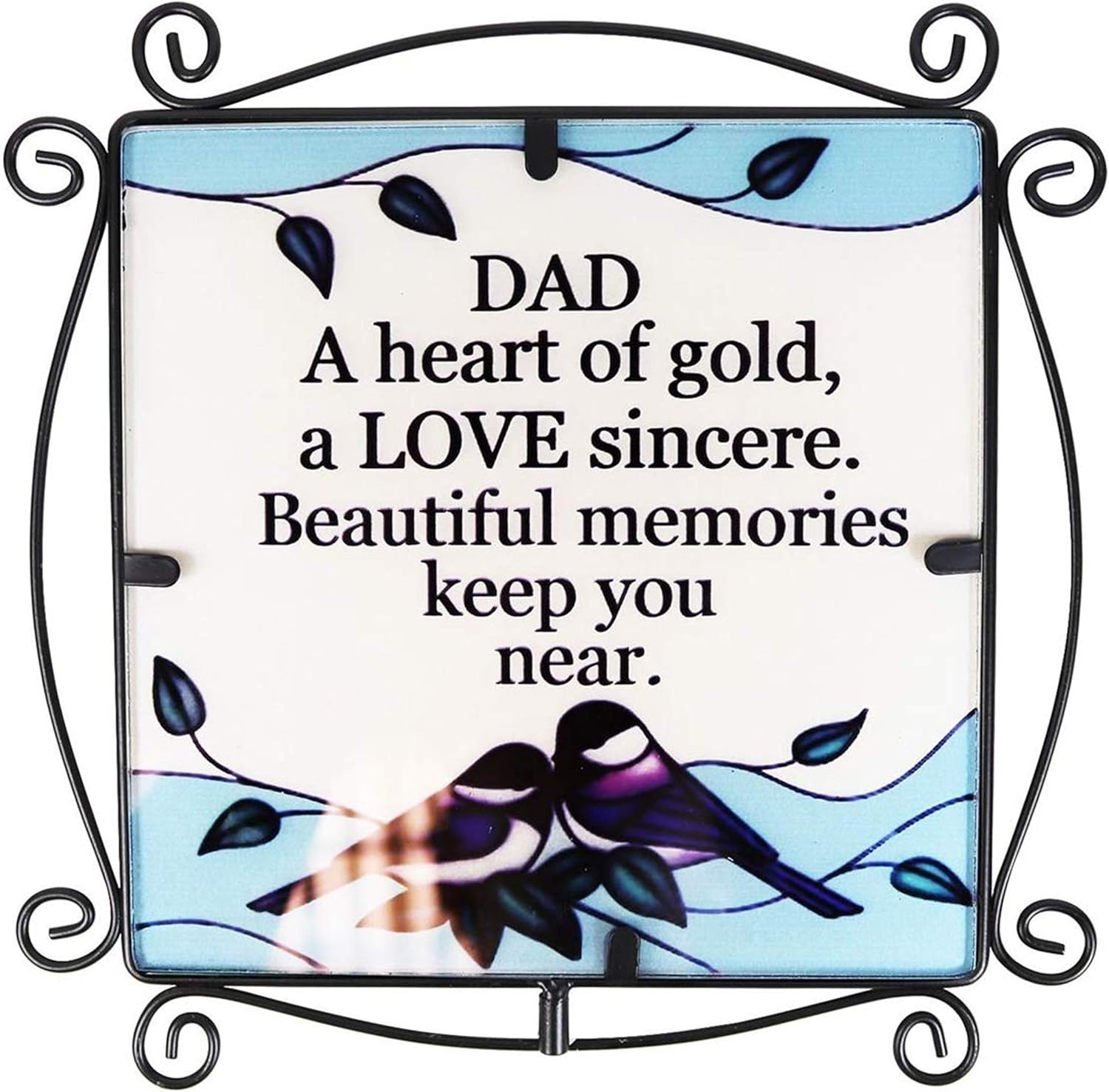 Glass graveside memorial Dad plaque metal stake extendable outdoor ornament Amazon.co.uk