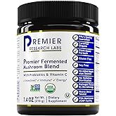 Premier Research Labs Premier Fermented Mushroom Blend - Reishi Mushroom Powder, Mushroom Extract for Drinks, Coffee, Mushroo