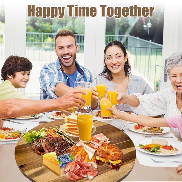 20” ACACIA WOODEN LAZY SUSAN FOR TABLE TOP,LARGE LAZY SUSAN FOR DINING TABLE,TABLE TURNTABLE STORAGE,EXTRA LARGE LAZY SUSANS ORGANIZER WITH DURABLE,TURNING TURNTABLE FOR CABINET,COUNTERTOP OR PANTRY