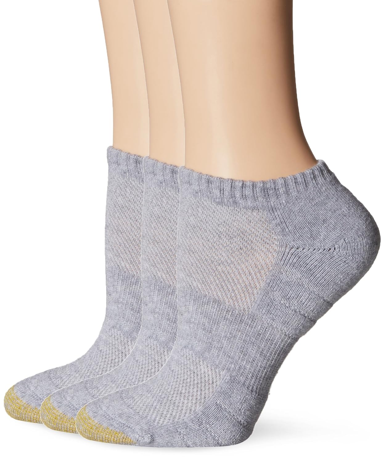 Gold Toe Women's Aquafx Zone No Show Athletic Sock, Grey Heather, 911