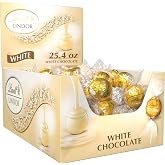 Lindt LINDOR White Chocolate Candy Truffles, 25.4 oz., 60 Count Box | 60 Count