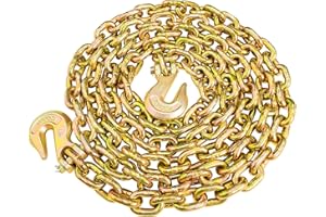 SALIFTFE Tow Log Chain, 12000 lbs Working Load 16 Foot Trailer Chains with 1/2" Hooks for Flatbed Truck Farm Construction, G80