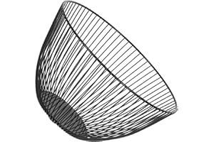 Yardenfun Scandinavian Iron Wire Fruit Basket Large Black Metal Bowl for Countertop Kitchen and Living