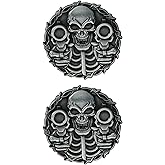2Pcs Gothic Skull Brooch Metal Badge Lapel Pins for Backpack Hat Bag Jacket Coat