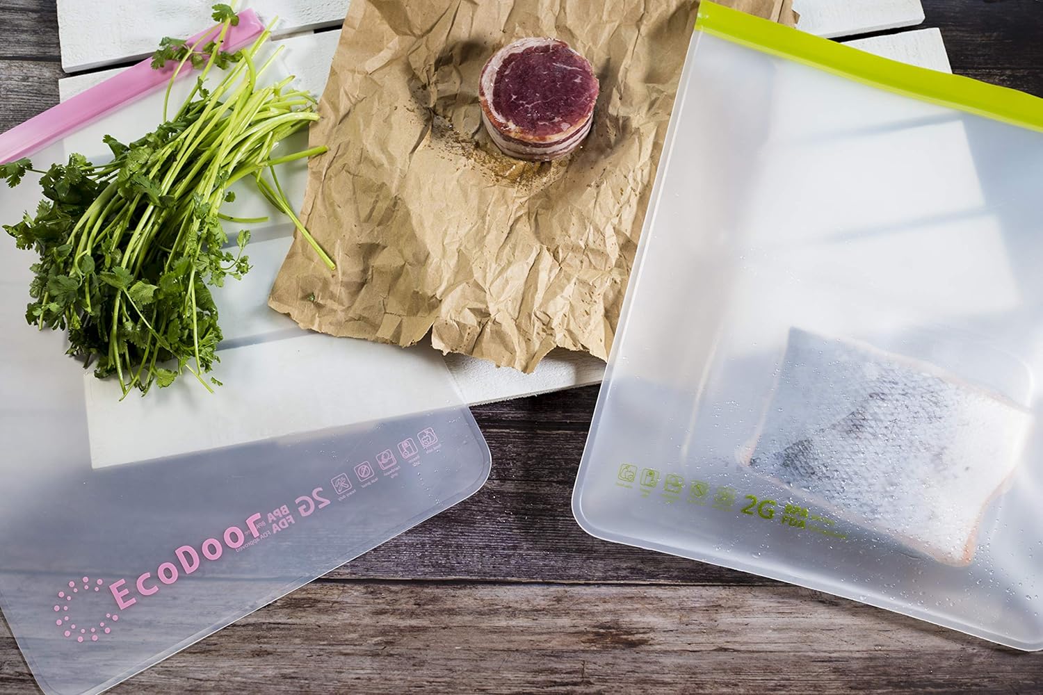 2 Gallon Reusable Freezer Storage Bags (Set of 4), Extra Thick, Extra