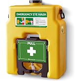 MAASTERS 14 Gallon Portable Eye Wash Station, OSHA-Compliant, Wall-Mounted | 15 Minutes of Water Flow, Mirror &amp; Emergency Sign Included
