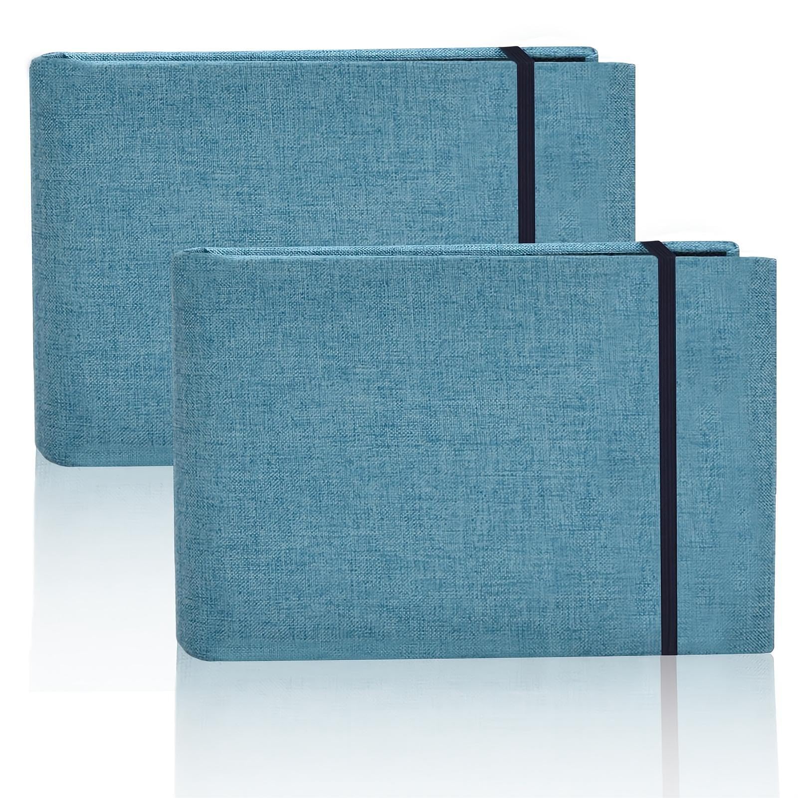 2 Pcs Linen Vintage Photo Albums -Holds 200 6x4 Inch Photos- Double Sided Pages Mini Photo Books, Slip-in Scrapbook with Protective Film, Portable Memory Book with Linen Cover for Valentine/Christmas