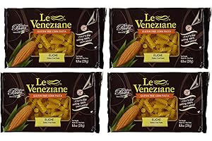 Le Veneziane - Italian Fusilli (Eliche) Pasta [Gluten-Free], (4)- 8.8 oz. Pkgs