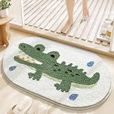 Cute Bath Mat, Funny Cartoon Crocodile Mat for Room Decoration, Non Slip Extra Absorbent Animal Alligator Bathroom Rug, Machine Washable Ultra Soft Floor Mats for Tub Shower Door 20