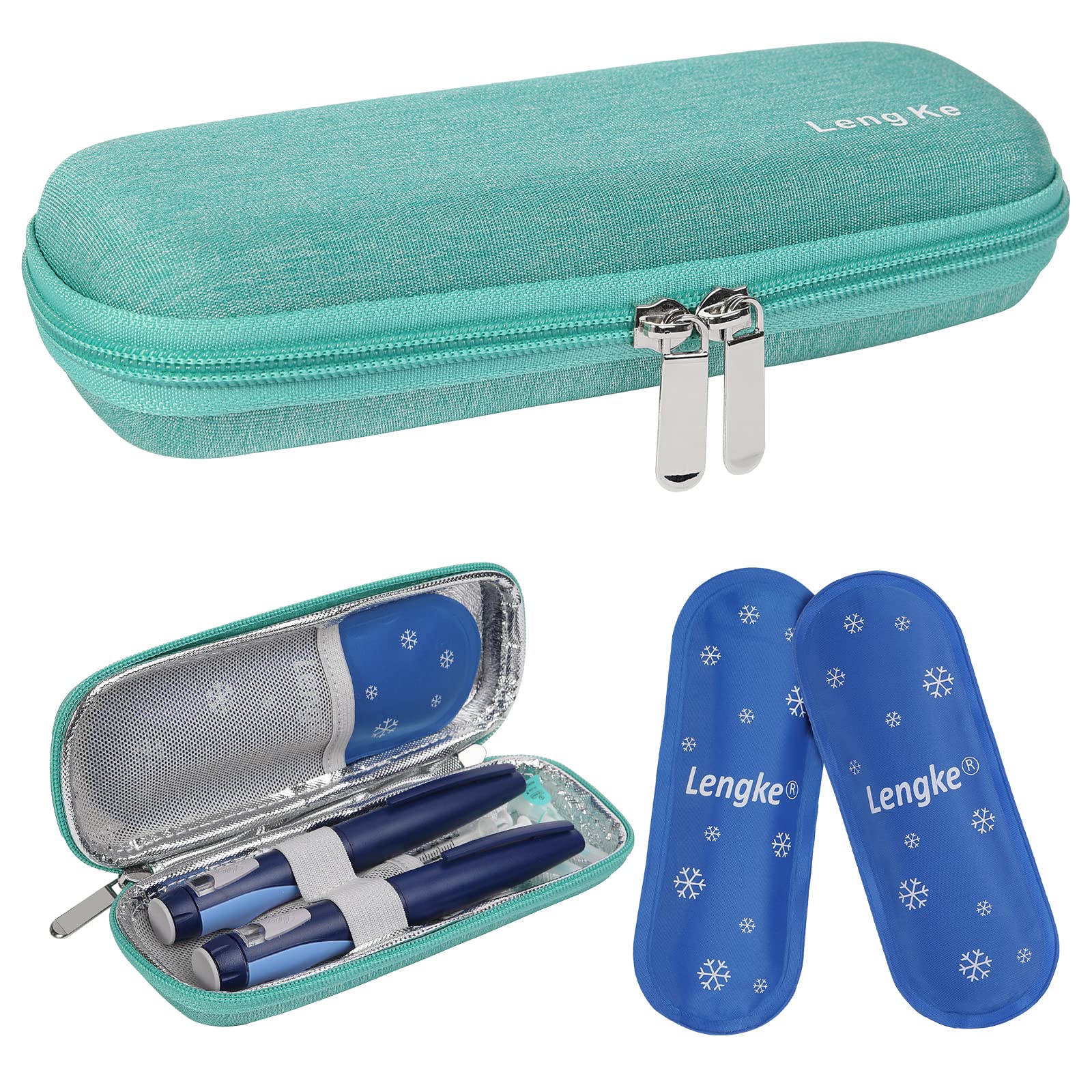 BOMKEE Insulin Cooler Travel Case, Diabetic Insulin Pen Case Portable Insulin Cooling Bag Carrying Organizer for Insulin Pens Supplies with 2 Ice Pack