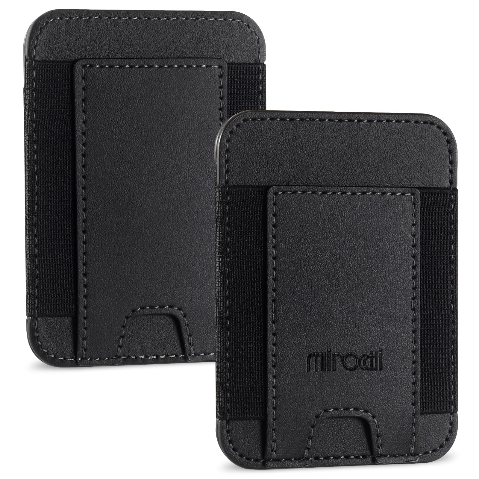 Miroddi Credit Card Holder, Premium Leather Small Wallet for Women, RFID Blocking Slim Card Wallet for Women Men, Minimalist Business Credit Card Wallet with Money Pocket, Holds Up to 14 Cards, Black