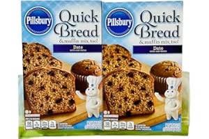 BRAMBO'S MARKET Date Quick Bread & Muffin Mix Bundle with 2 Pillsbury Date Quick Bread Mixes and 1 Reusable Bag for Storage or Leftovers