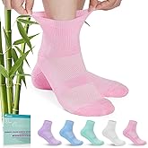 Revosoxs Diabetic Socks for Men Women,5 Pairs Bamboo Viscose Diabetic Ankle Socks for Women,Non-Binding Diabetic Socks 7-9 9-11(Pure-Medium)