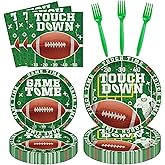 LWYGEGJO 160 PCS Football Party Decorations - Football Theme Tableware Set - Dinner & Dessert Plates, Napkins & Forks - Serves 40 - Modern Style - Paper Construction