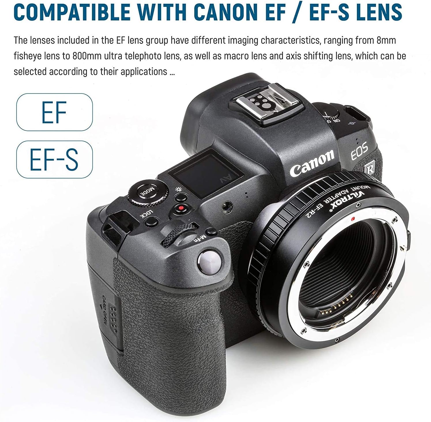 EF-R2 Auto Focus Lens Adapter Mount with Customized Control Ring for Canon EF/EF-S Lens to Canon EOS R R5 R6 RP Camera - Image 3