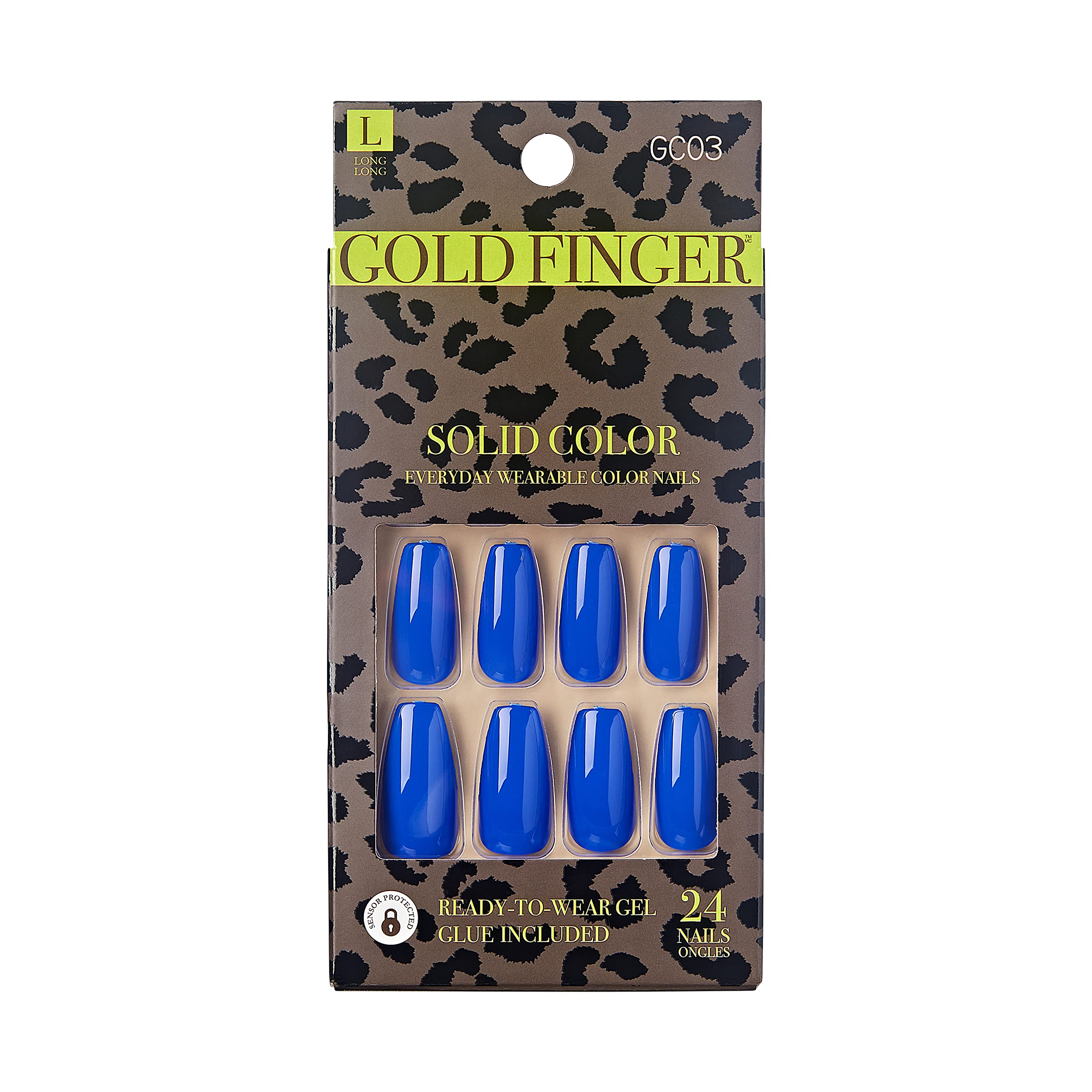 Gold Finger Full Cover Nails Gel Glam Ready to Wear Gel Manicure Long Nails