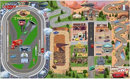 Amazon ディズニー カーズ トミカ カーズ 大きなワールドマップ ミニカー ダイキャストカー おもちゃ